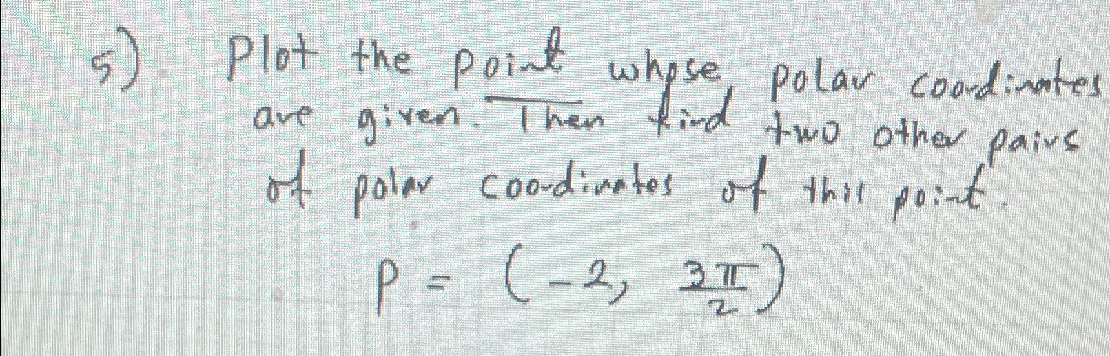 Solved . ﻿Plot the point whyse polar coordinates are given. | Chegg.com