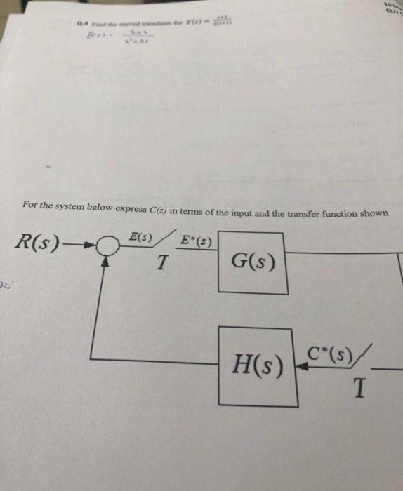 Solved 0. ) - For the system below express C(2) in terms of | Chegg.com