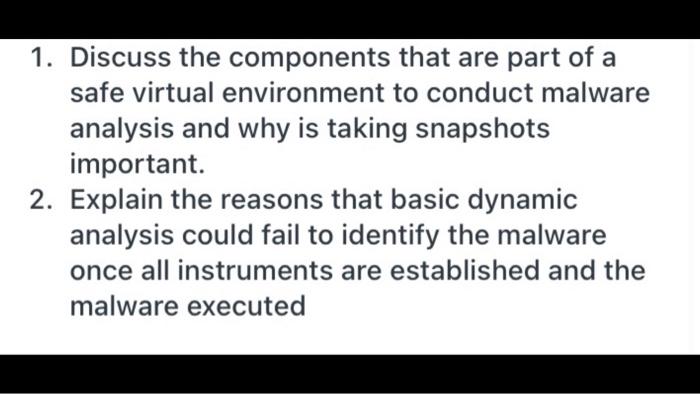 Solved 1. Discuss the components that are part of a safe | Chegg.com