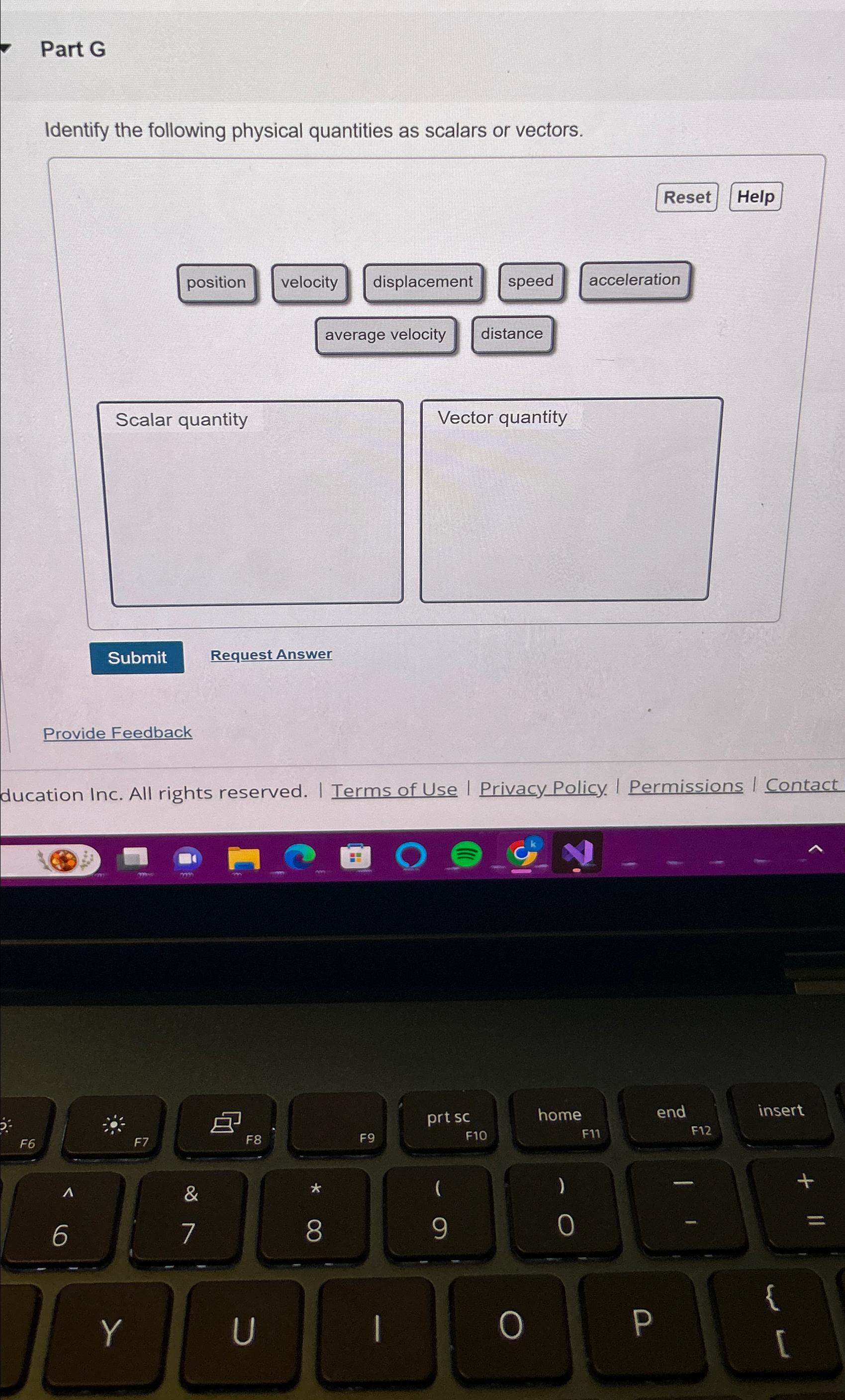 Solved Part GIdentify The Following Physical Quantities As | Chegg.com