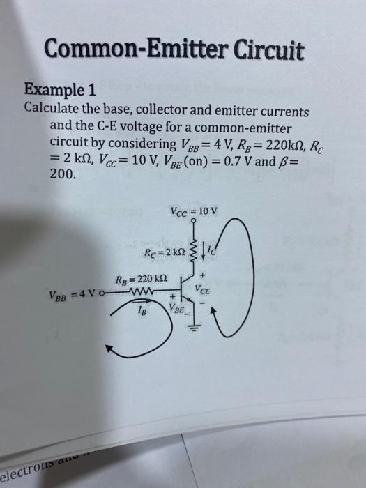 Solved Common-Emitter Circuit Example 1 Calculate The Base, | Chegg.com