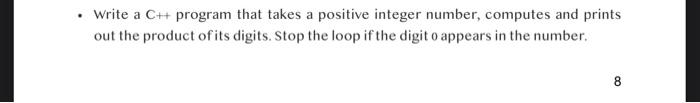 Solved - Write a C+ program that takes a positive integer | Chegg.com