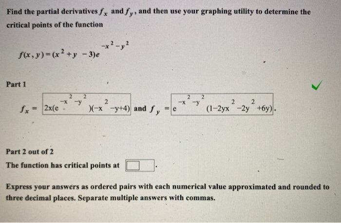 Solved Find the partial derivatives fx and fy, and then use | Chegg.com