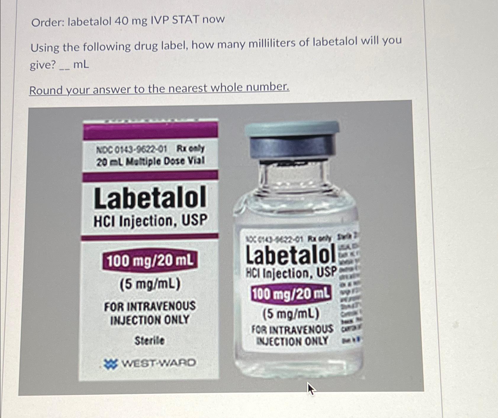 LABETALOL INJ 5MG/ML - RX Products