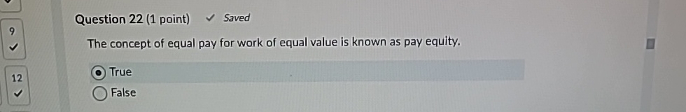 Solved Question 22 (1 ﻿point) ﻿Saved9The concept of equal | Chegg.com