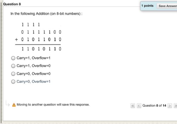 Solved Question 8 1 points Save Answer In the following | Chegg.com