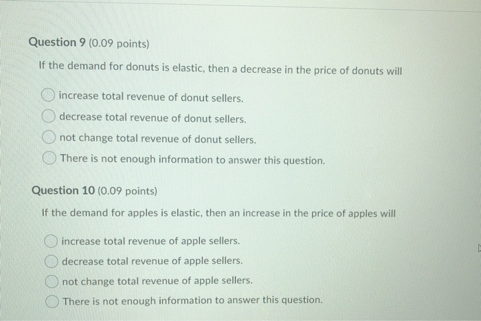 Solved Question 1 (0.08 points) Saved If the price | Chegg.com