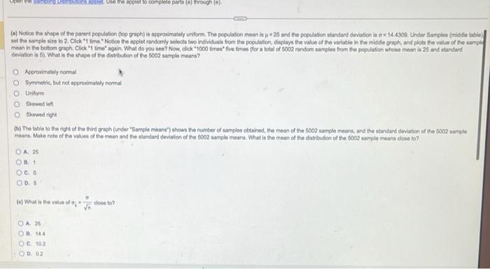 set the mample size to 2 Clidk