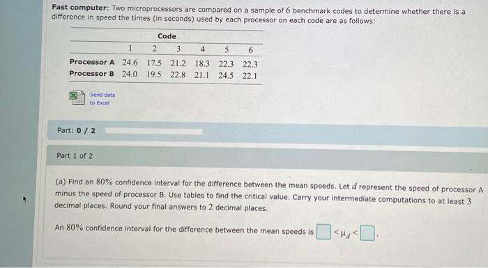 Solved Fast computer: Two microprocessors are compared on a | Chegg.com