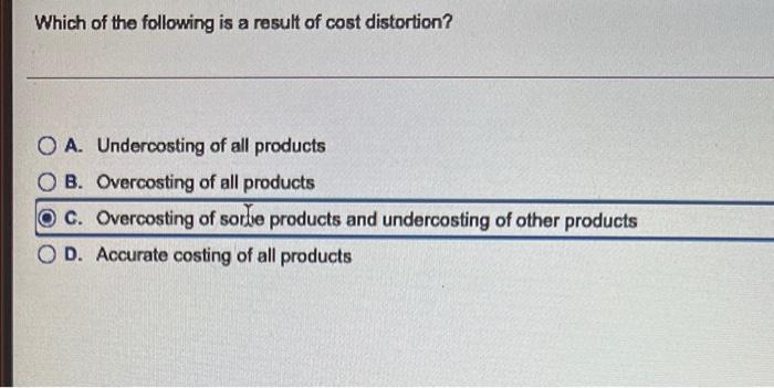 Solved Which of the following is a result of cost | Chegg.com