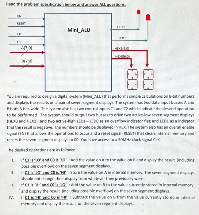 Solved Read the problem specification below and answer ALL | Chegg.com