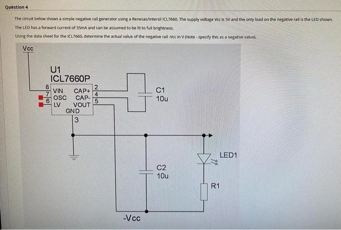 Solved Question 4 The circuit below shows a simple negative | Chegg.com