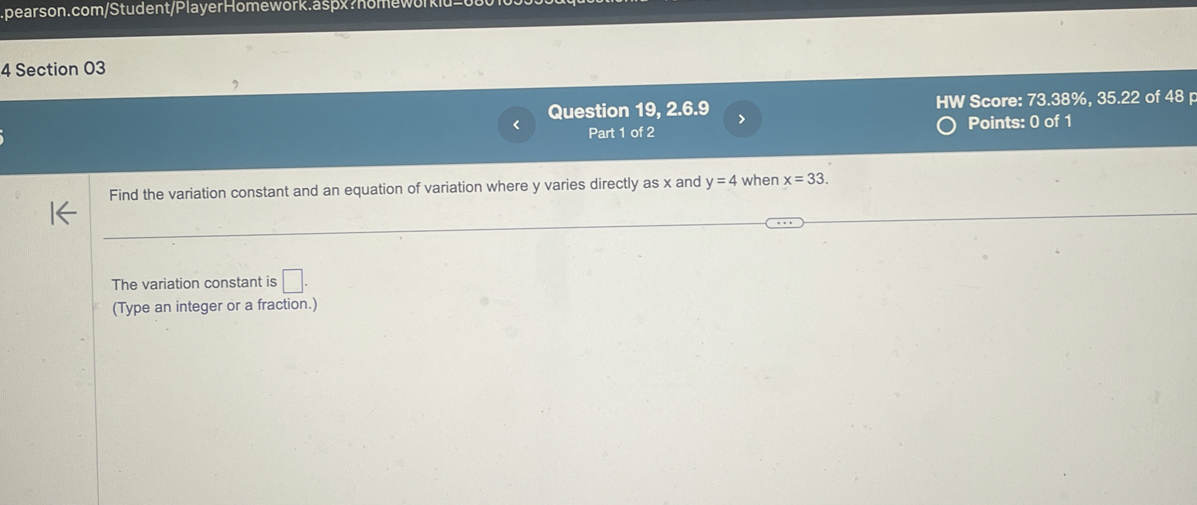 Solved Find the variation constant and an equation of | Chegg.com