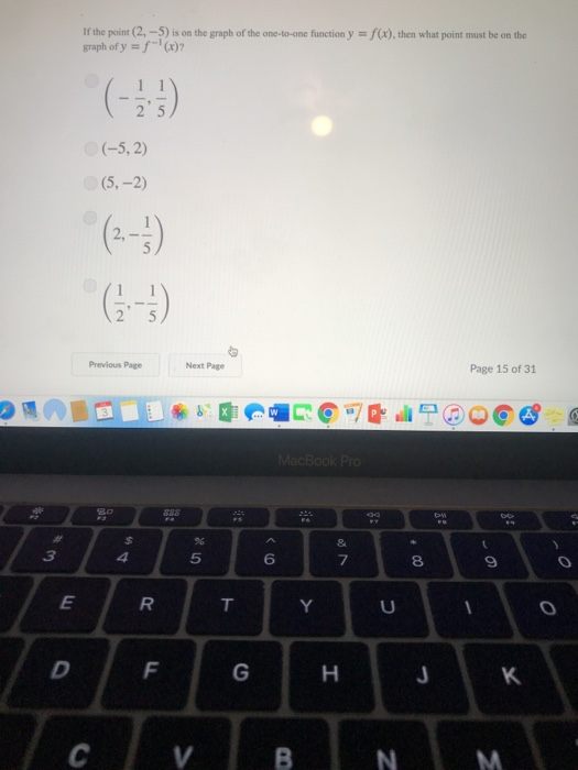 Solved If the point (2,-5) is on the graph of the one-to-one | Chegg.com