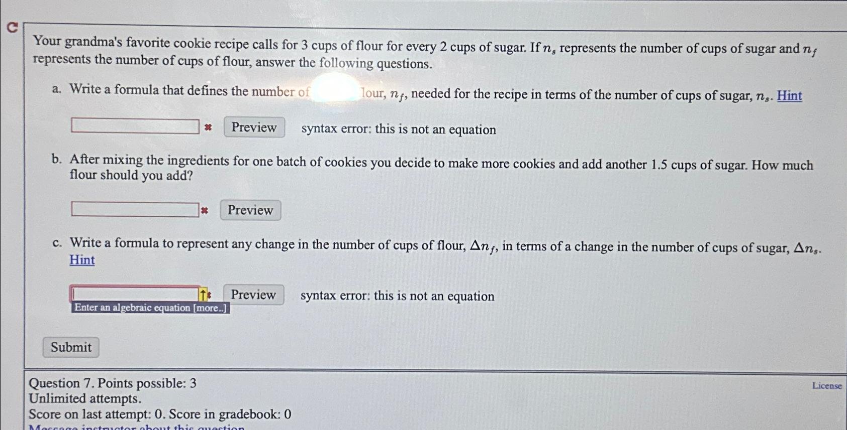 solved-your-grandma-s-favorite-cookie-recipe-calls-for-3-chegg