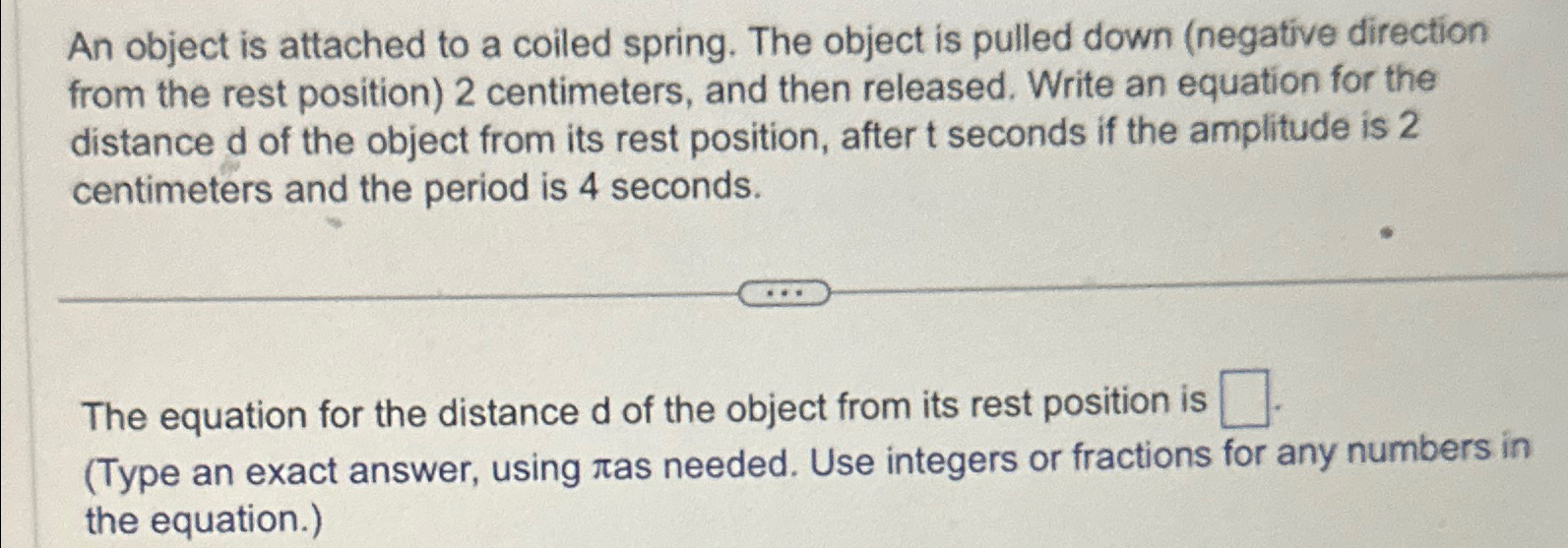 Solved An object is attached to a coiled spring. The object | Chegg.com