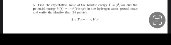 Solved Find the expectation value of the Kinetic energy | Chegg.com