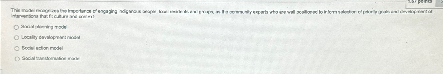 Solved This model recognizes the importance of engaging | Chegg.com