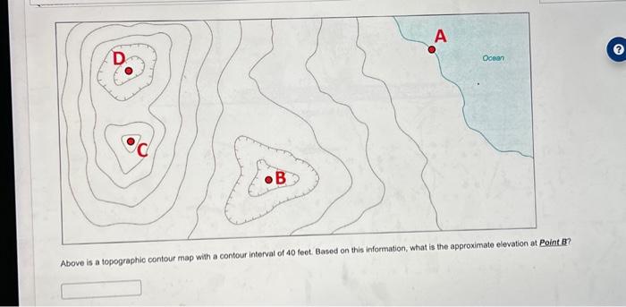 Solved Above is a topographic contour map with a contour | Chegg.com