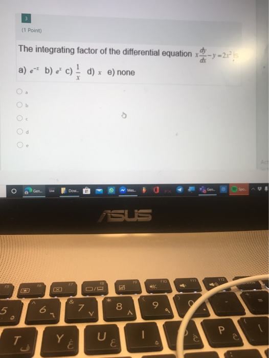 Solved 1 Point The Integrating Factor Of The Differenti Chegg Com