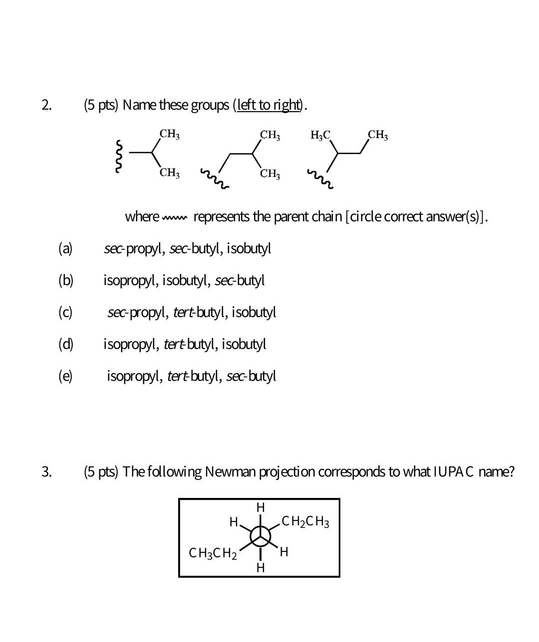 Isopropyl Isobutyl Sec Butyl And Tert Butyl
