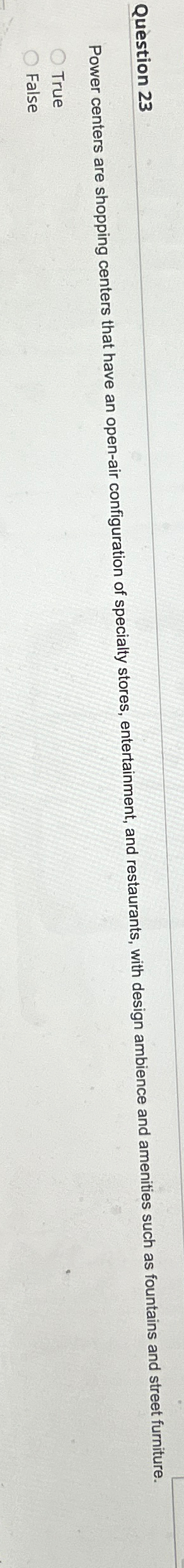 Solved Question 23Power centers are shopping centers that | Chegg.com