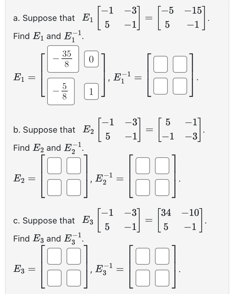 Solved A ï Suppose That E1 1 35 1 5 155 1 Find E1 ï And Chegg Solved A ï Suppose That E1 1 35 1 5 155 1 Find E1 ï And Chegg