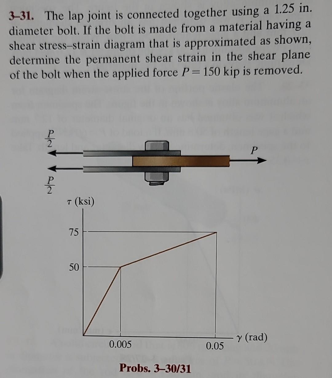 Solved 3-31. The lap joint is connected together using a | Chegg.com