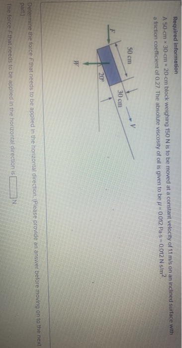 Solved Required information A 50-cm * 30 cm 20 cm block | Chegg.com