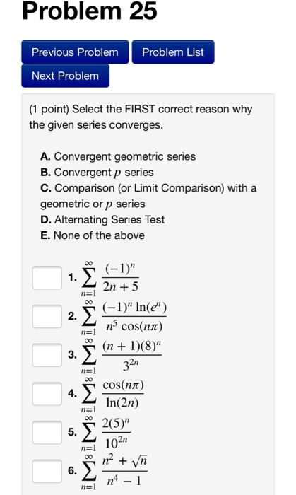 Solved Problem 25 Previous Problem Problem List Next Problem | Chegg.com