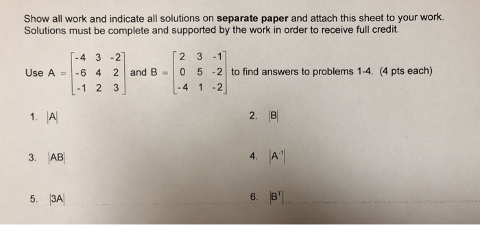 Solved Show all work and indicate all solutions on separate | Chegg.com