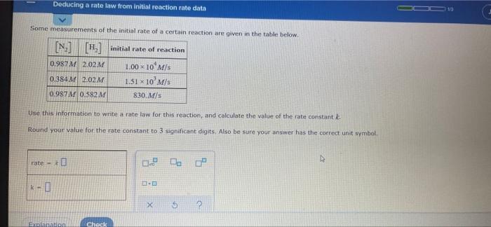 Solved Deducing a rate law from Initial reaction rate data | Chegg.com