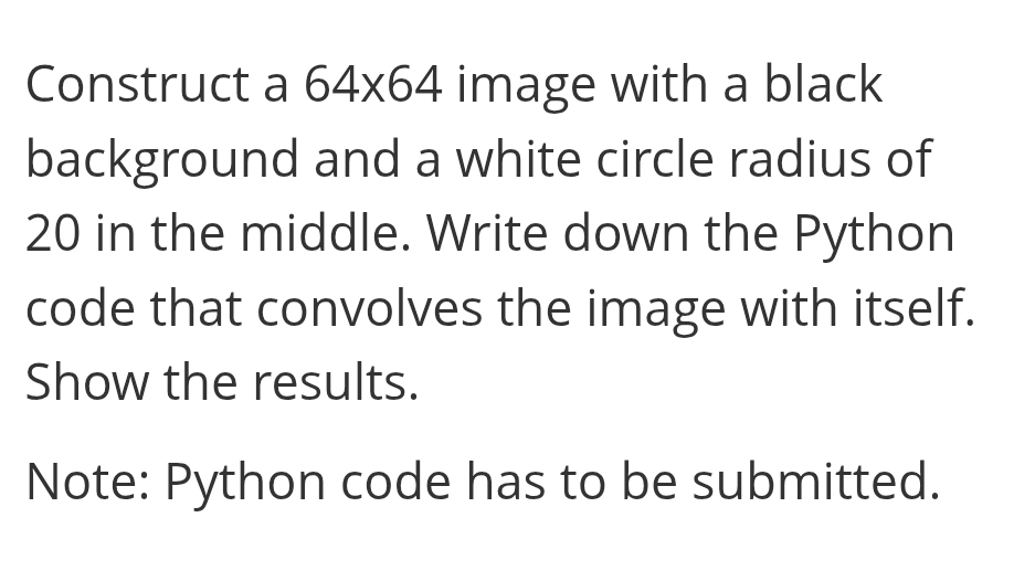 Construct a 64x64 ﻿image with a black background and | Chegg.com
