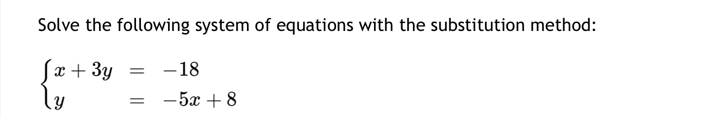 Solved Solve the following system of equations with the | Chegg.com