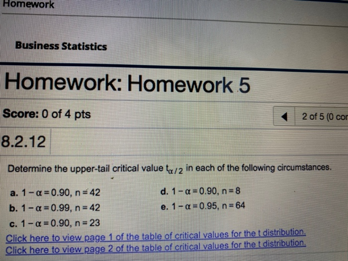 Business Homework Example Statistics Solved Homework Business Statistics Homework: Homework 5 | Chegg.com