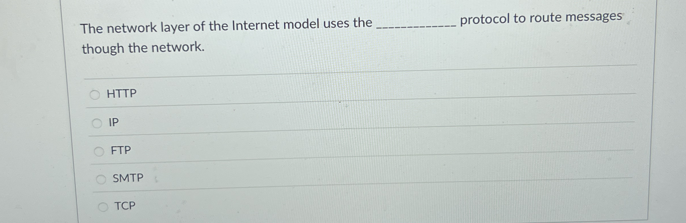 Solved The network layer of the Internet model uses the | Chegg.com