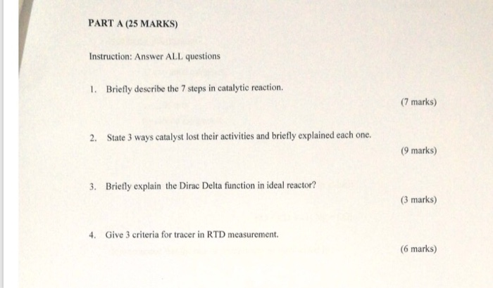 Example 25 Mark Answer Solved PART A (25 MARKS) Instruction: Answer ALL questions | Chegg.com