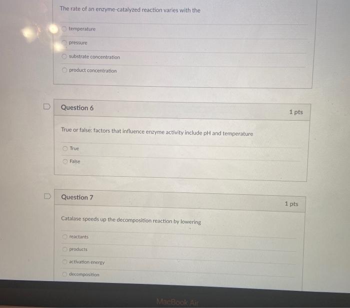 Solved The rate of an enzyme-catalyzed reaction varies with | Chegg.com