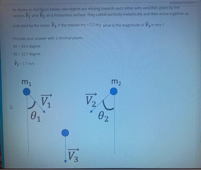 Solved As shown in the figure below, two objects are moving | Chegg.com