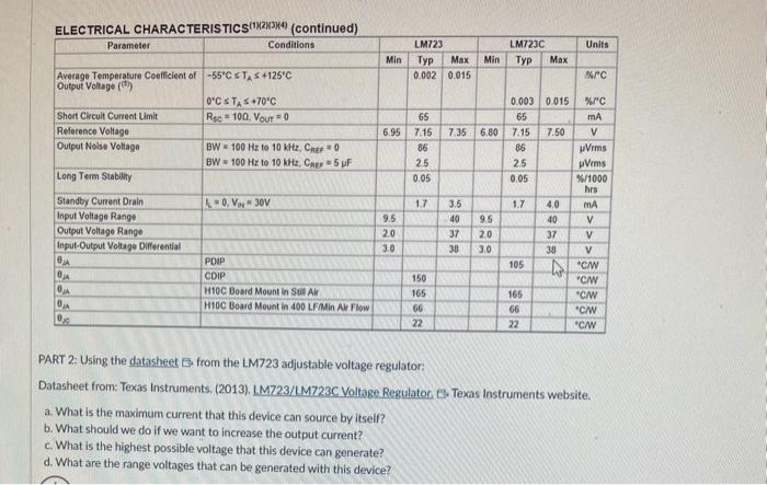 Solved PART 1: Below are the specifications for the foced