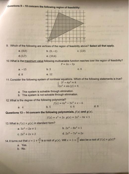 Solved please answer all questions 9-14 show all your work | Chegg.com