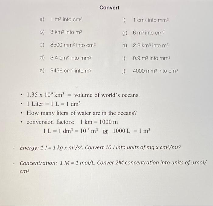 Solved Convert a 1 m2 into cm f 1 cm3 into mm3 b 3 km2 Chegg