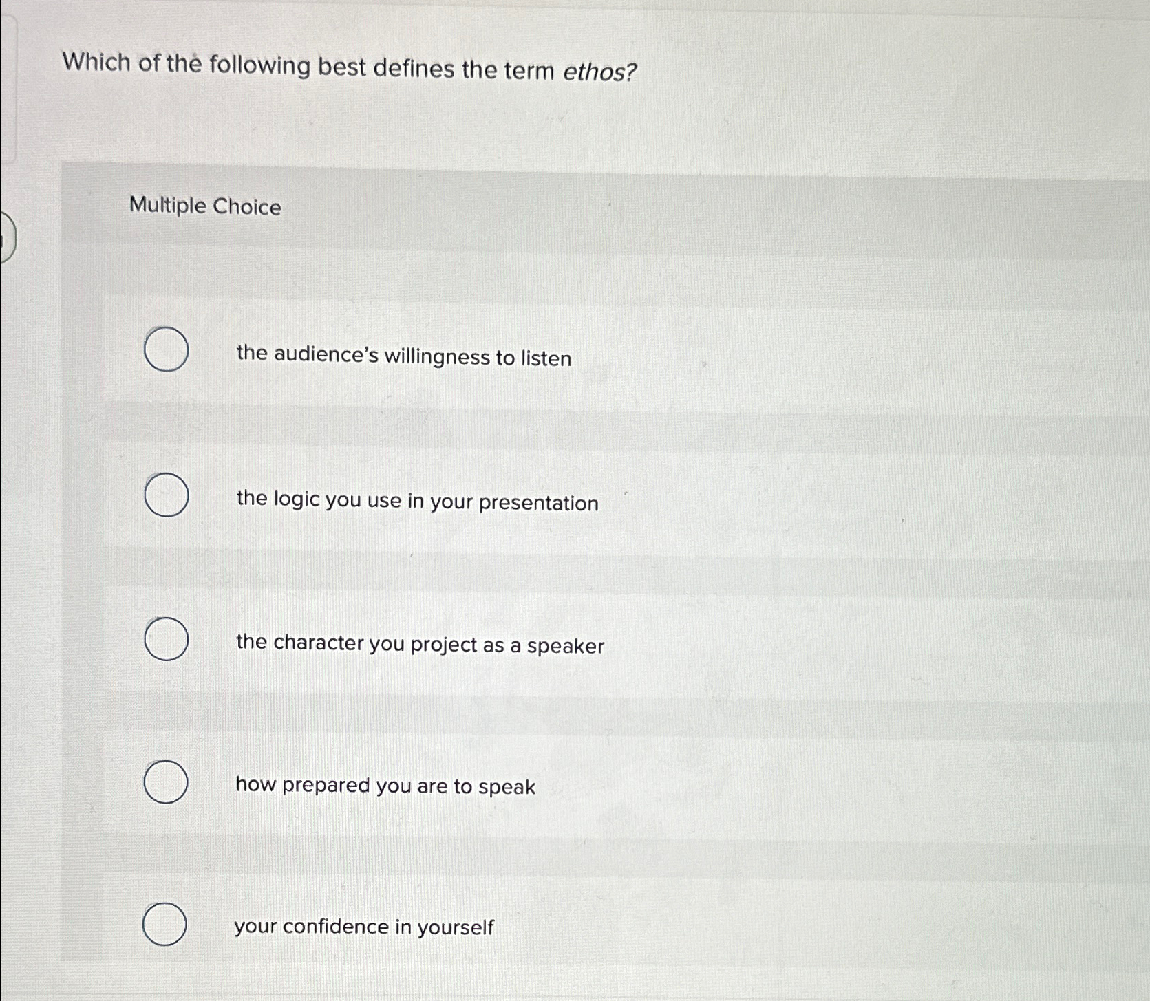 Solved Which of the following best defines the term | Chegg.com