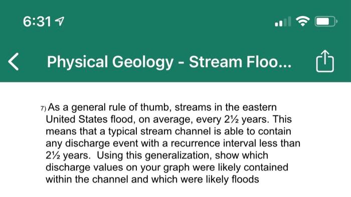 Solved 1) What does the term stream mean to a geologist?