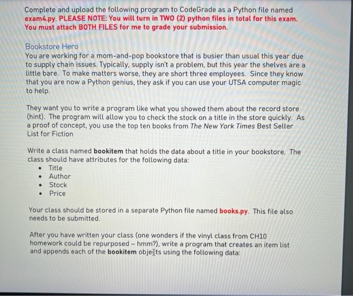 Solved Complete and upload the following program to Code | Chegg.com