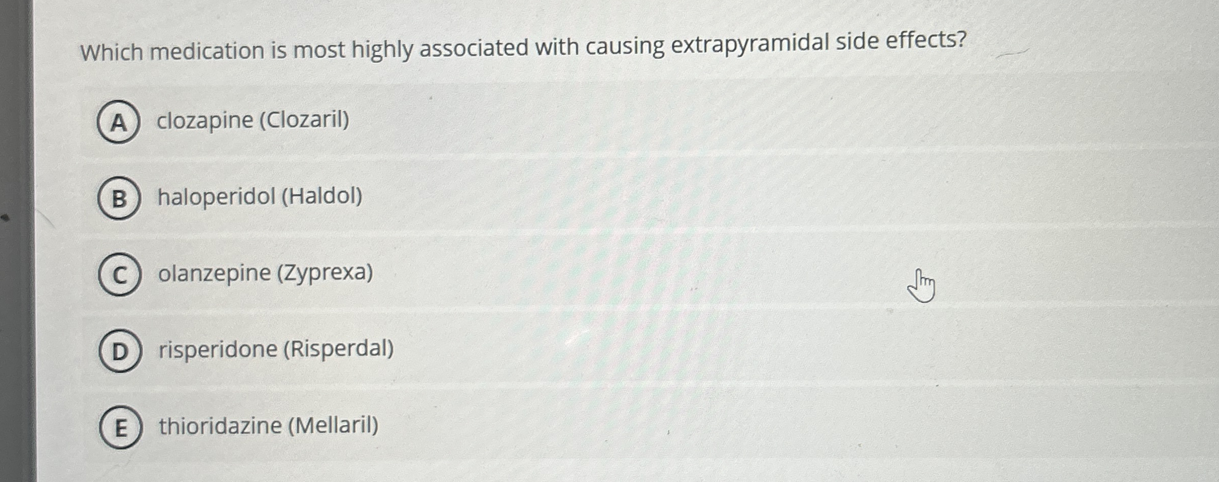 Solved Which medication is most highly associated with | Chegg.com
