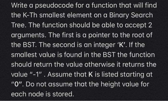 Solved Write a pseudocode for a function that will find the | Chegg.com
