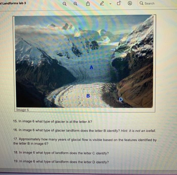 Solved al Landforms lab 3 Q Search A B Image 6 15. In image | Chegg.com