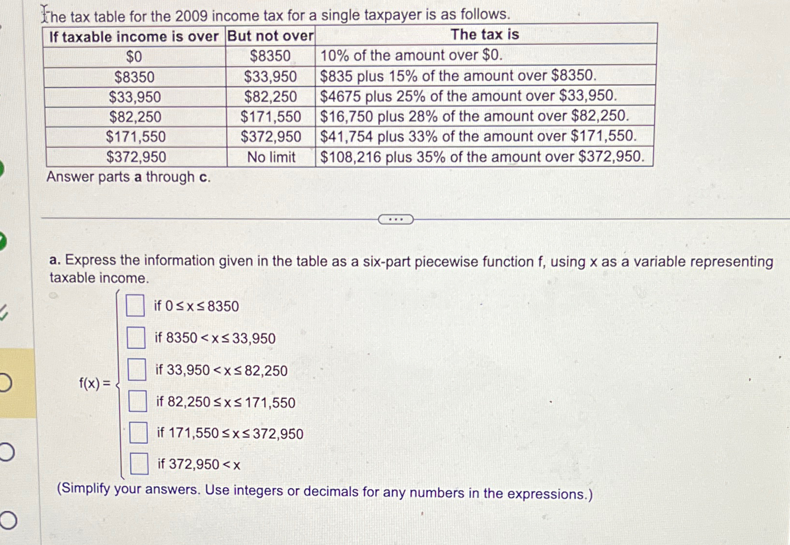 solved-the-tax-table-for-the-2009-income-tax-for-a-single-chegg