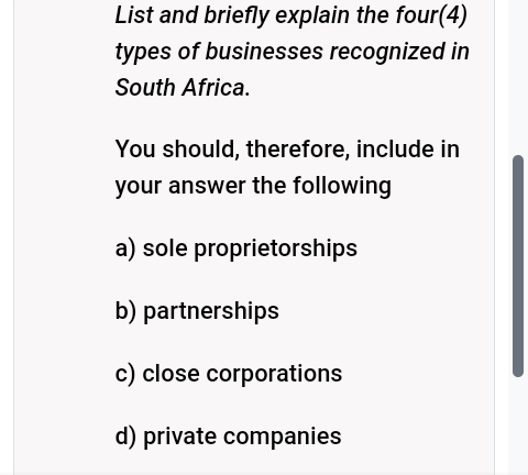 Solved List And Briefly Explain The Four(4) Types Of | Chegg.com